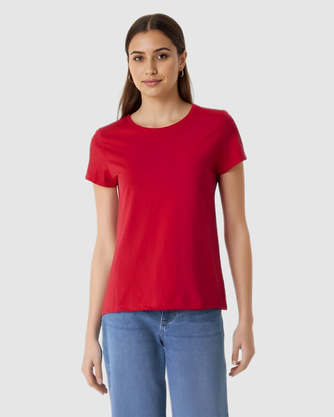 Blusa Básica Feminina Decote Redondo Manga Curta Em Malha Algodão Pima - Imagem 28
