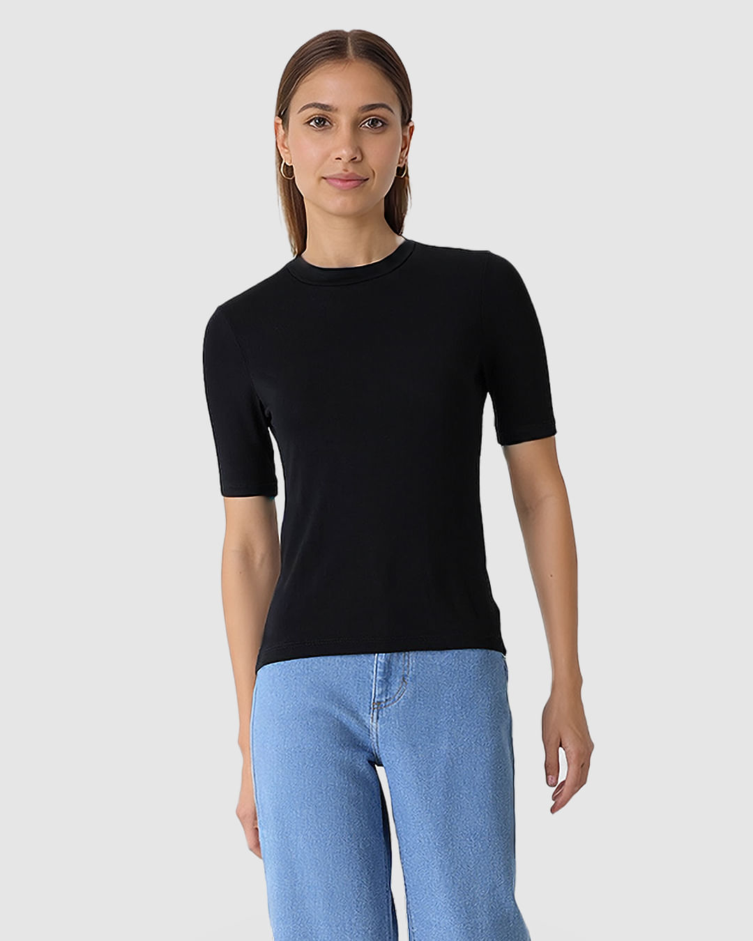 Blusa Justa Feminina Gola Redonda Em Malha Viscose - Imagem 18