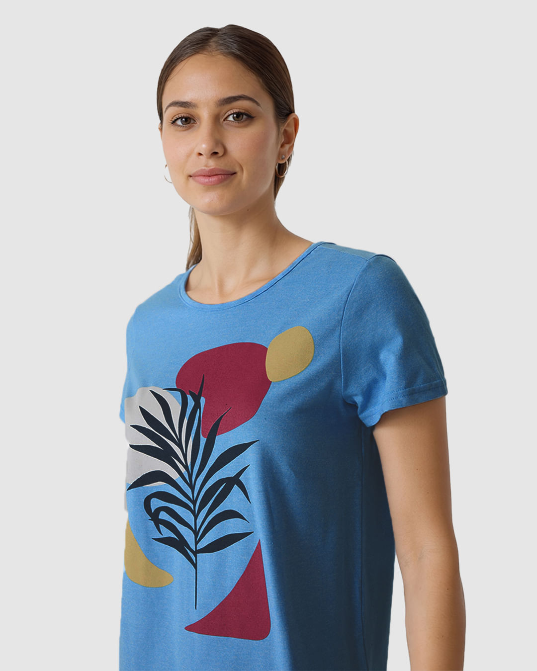 Camiseta Feminina Estampa Frontal Abertura Costas Em Malha Moulinê - Imagem 3