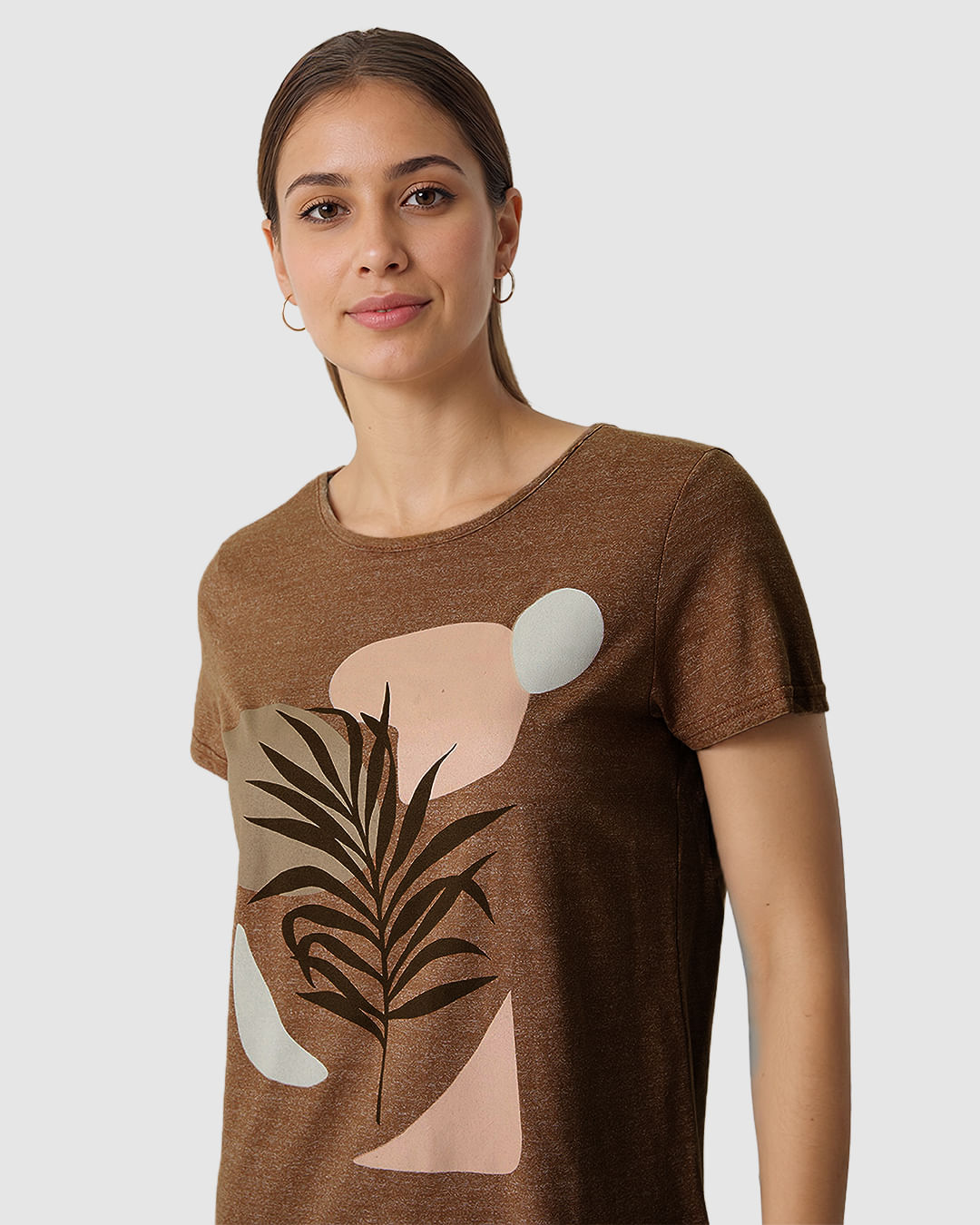Camiseta Feminina Estampa Frontal Abertura Costas Em Malha Moulinê - Imagem 3