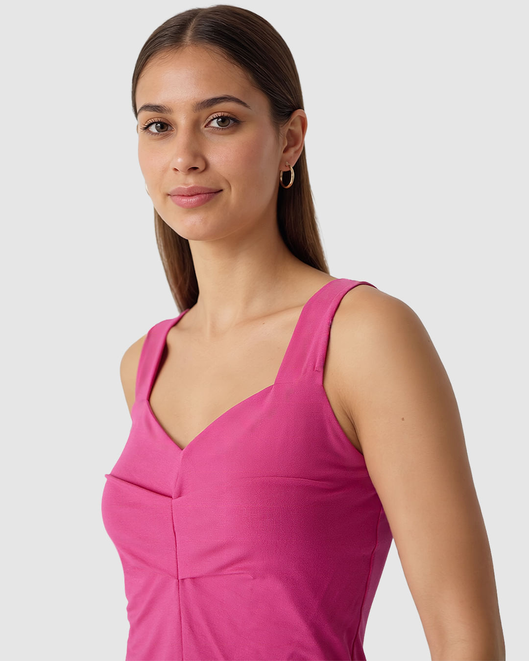 Regata Feminina Decote V Alça Larga Em Viscose Stretch - Imagem 18