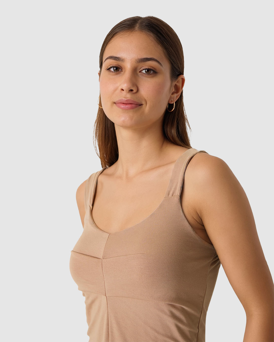 Regata Feminina Decote V Alça Larga Em Viscose Stretch - Imagem 23