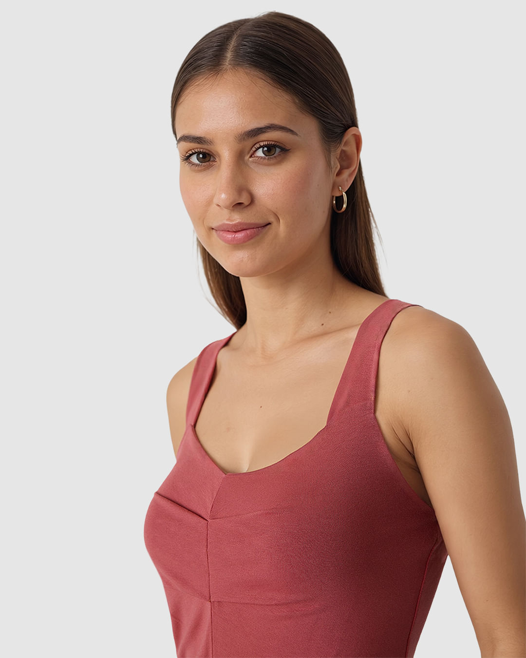 Regata Feminina Decote V Alça Larga Em Viscose Stretch - Imagem 8