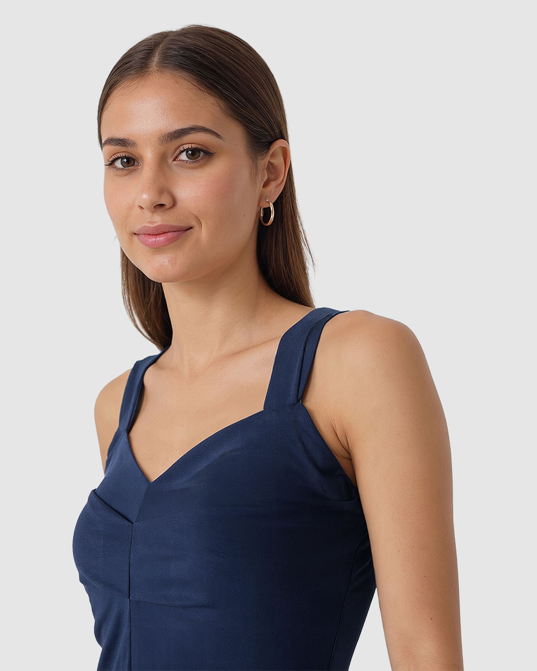 Regata Feminina Decote V Alça Larga Em Viscose Stretch - Imagem 8