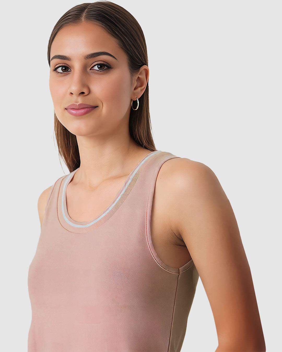 Regata Feminina Decote U Retilínea Em Moletinho De Viscose - Imagem 23