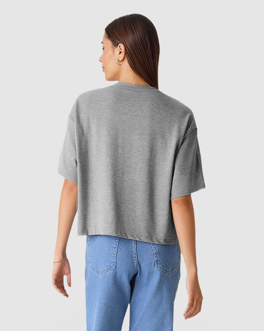 Blusa Box Feminina Decote Redondo Manga Curta Em Moletinho De Viscose - Imagem 3