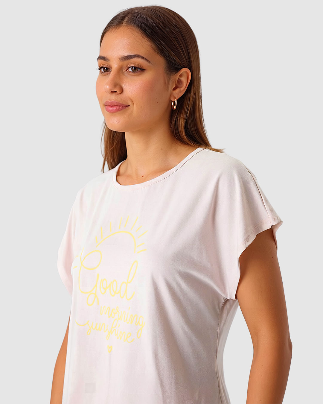 Pijama Curto Feminino Good Morning Sunshine Em Algodão - Imagem 8