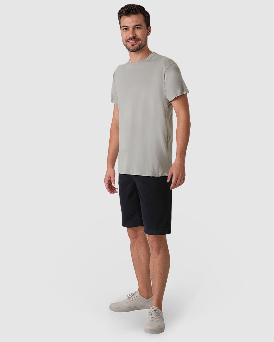 Camiseta Masculina Regular Gola Redonda Manga Curta Em Algodão - Imagem 8