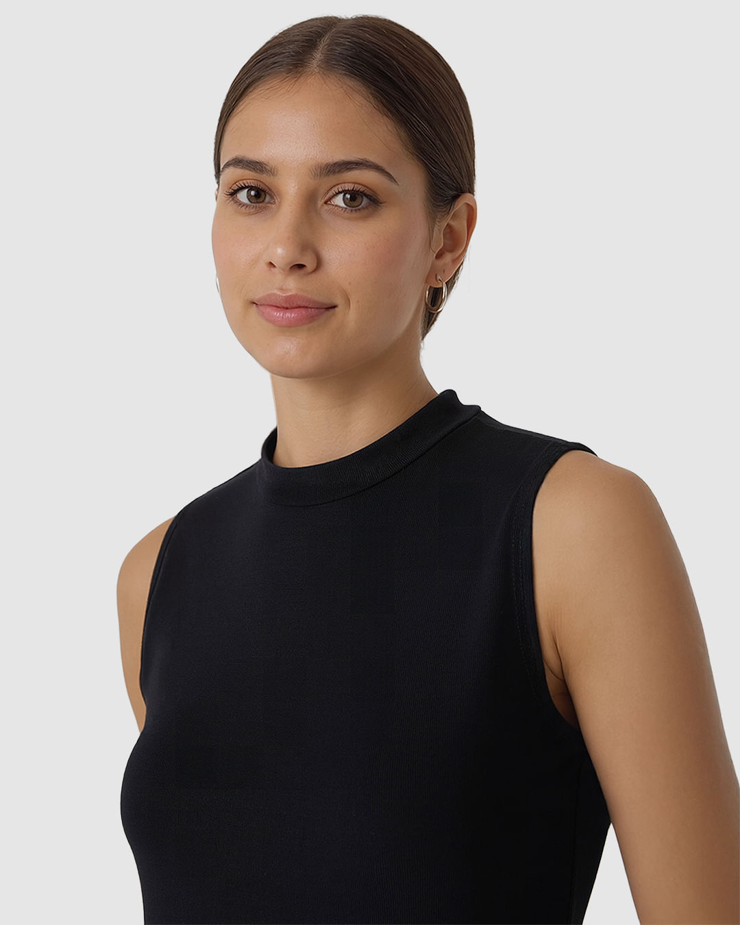 Regata Justa Feminina Gola Alta Em Malha Viscose - Imagem 7