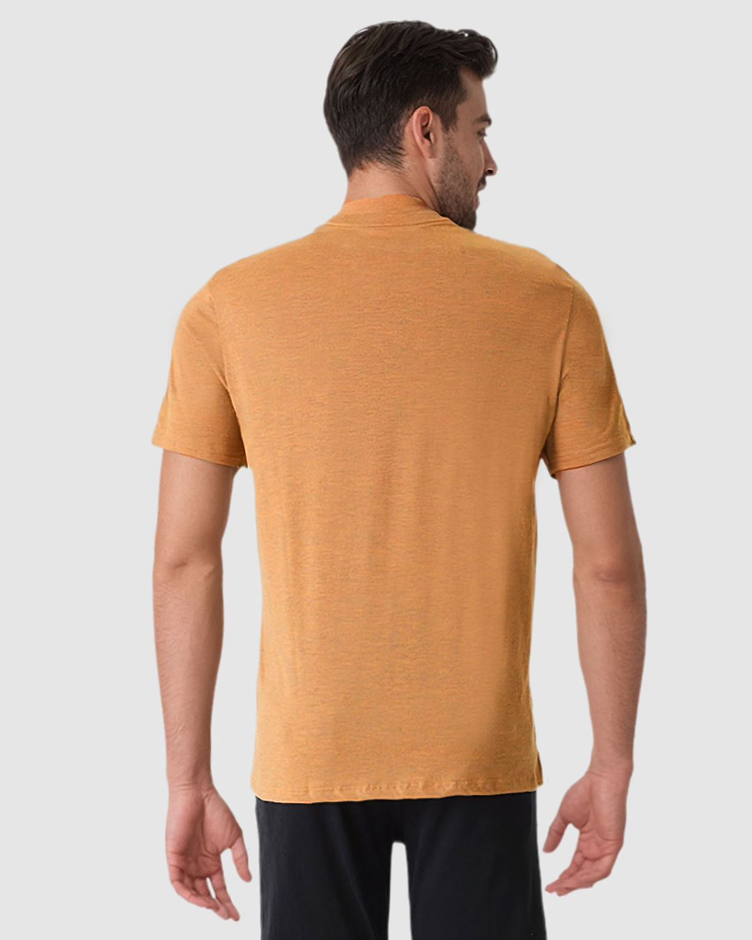 Camiseta Masculina Bolso Frontal Etiqueta Decorativa Em Malha Com Textura - Imagem 11