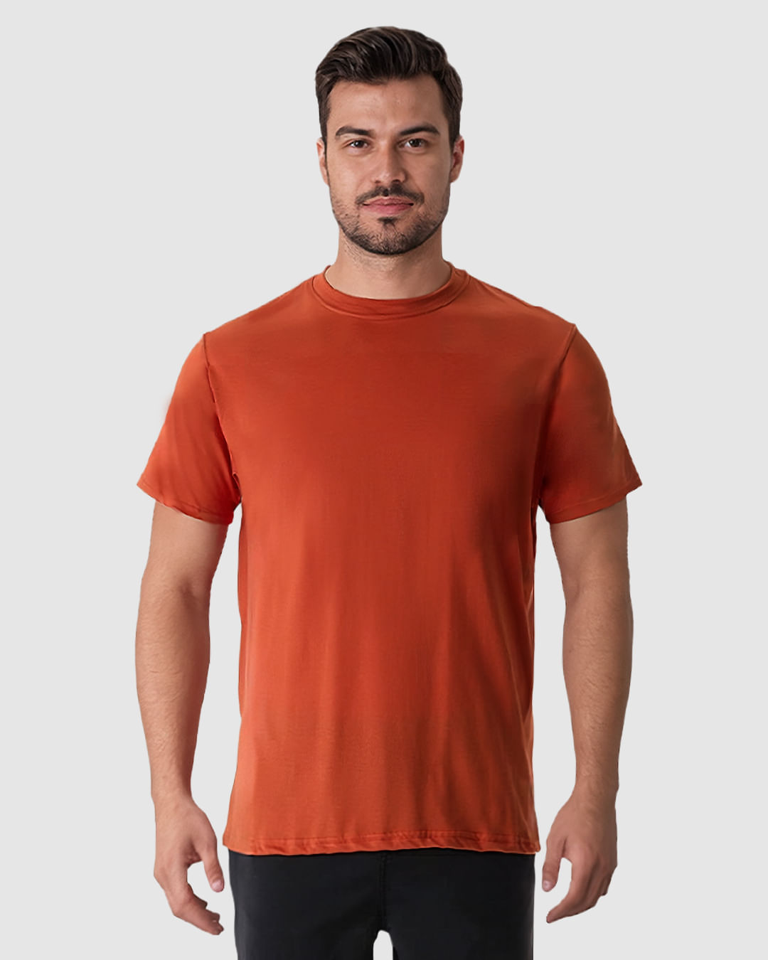 Camiseta Masculina Regular Gola Redonda Manga Curta Em Algodão - Imagem 4