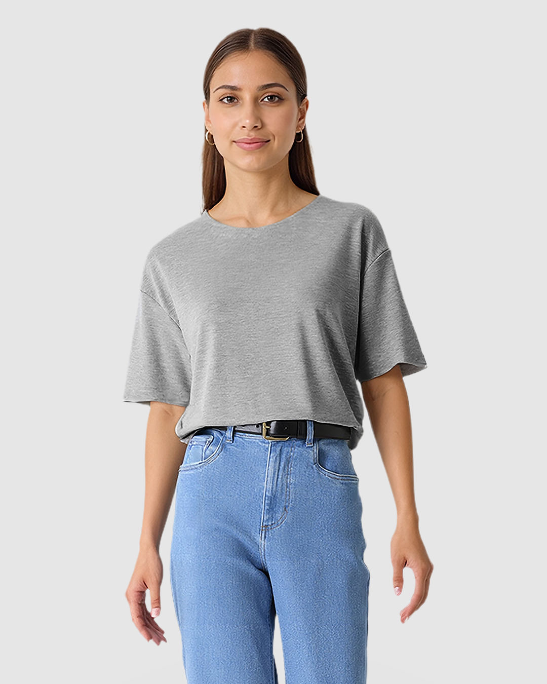 Blusa Box Feminina Decote Redondo Manga Curta Em Moletinho De Viscose - Imagem 4