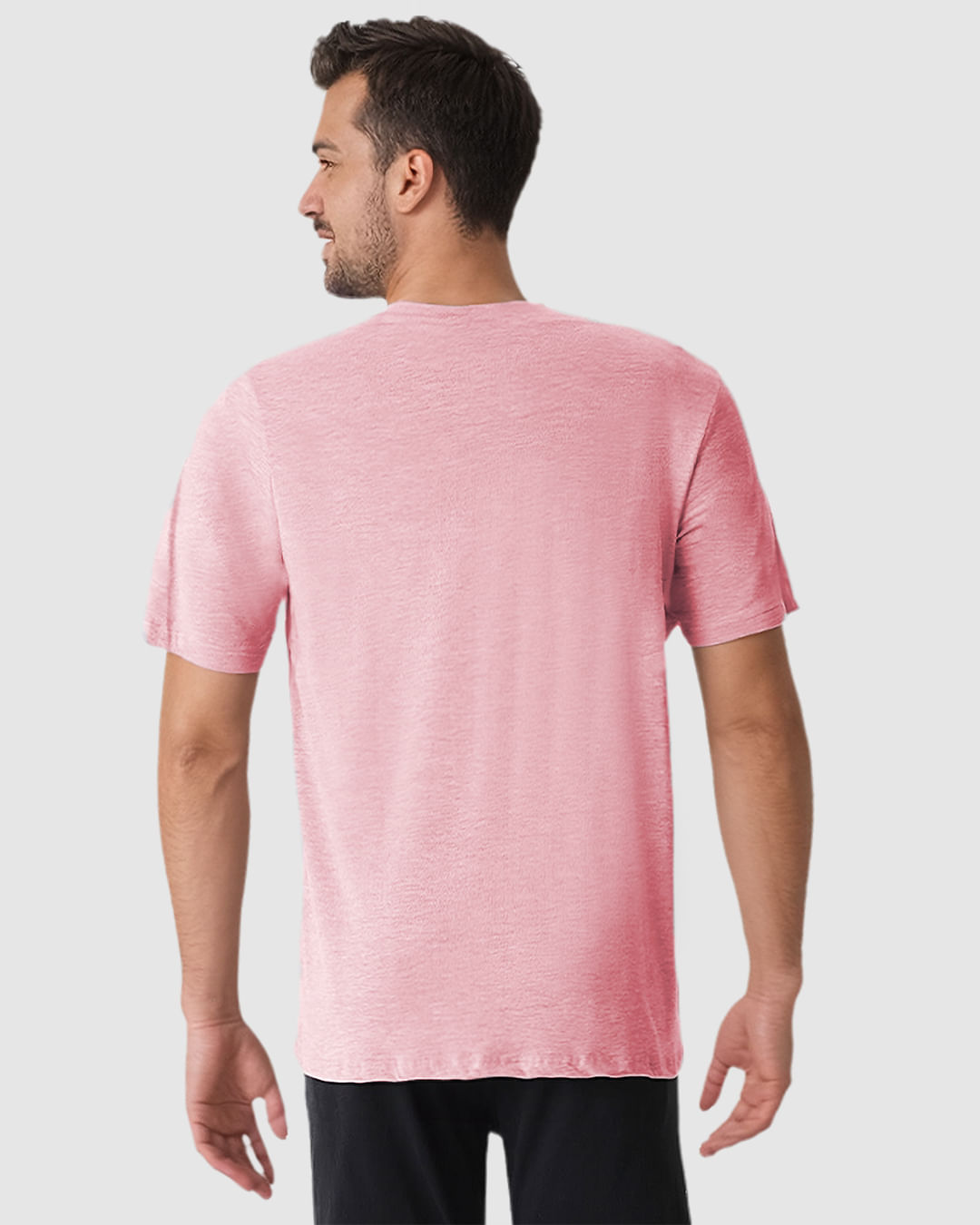 Camiseta Masculina Bolso Frontal Etiqueta Decorativa Em Malha Com Textura - Imagem 24