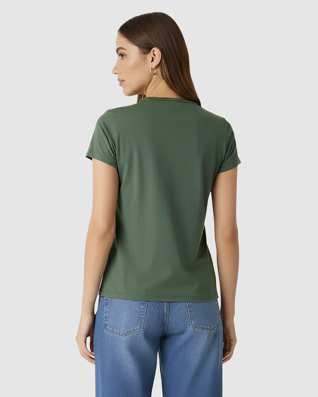 Blusa Básica Feminina Decote Redondo Manga Curta Em Malha Algodão Pima - Imagem 23