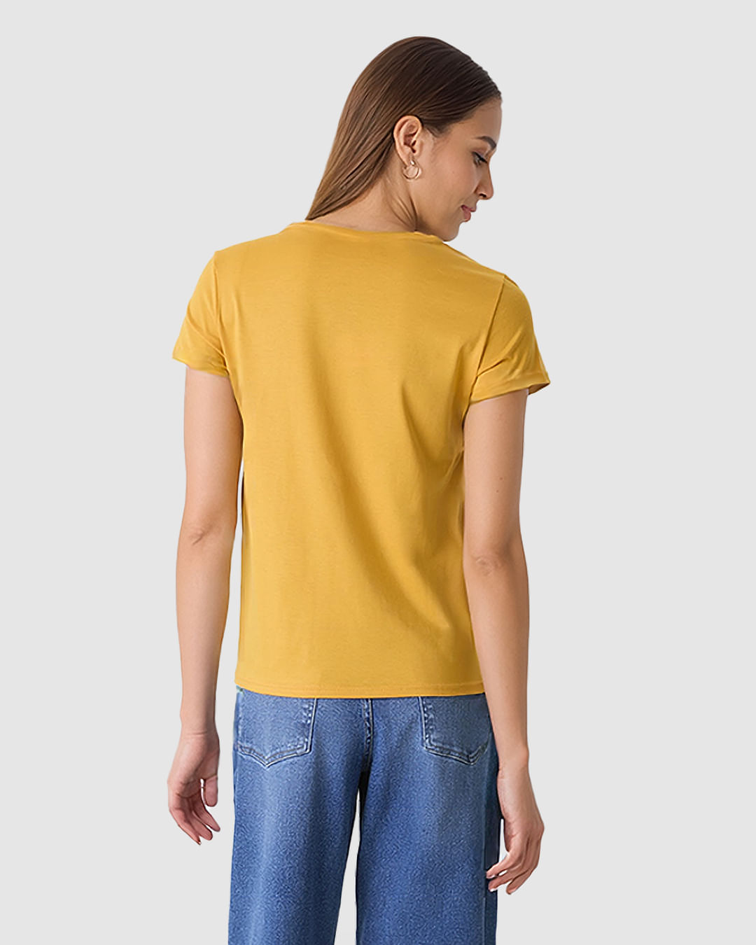 Blusa Básica Feminina Decote Redondo Manga Curta Em Malha Algodão Pima - Imagem 11