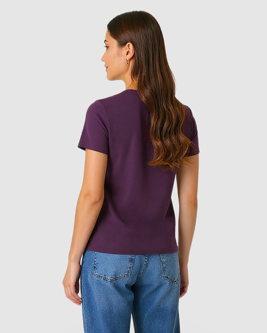 Blusa Básica Feminina Decote Redondo Manga Curta Em Malha Algodão Pima - Imagem 23