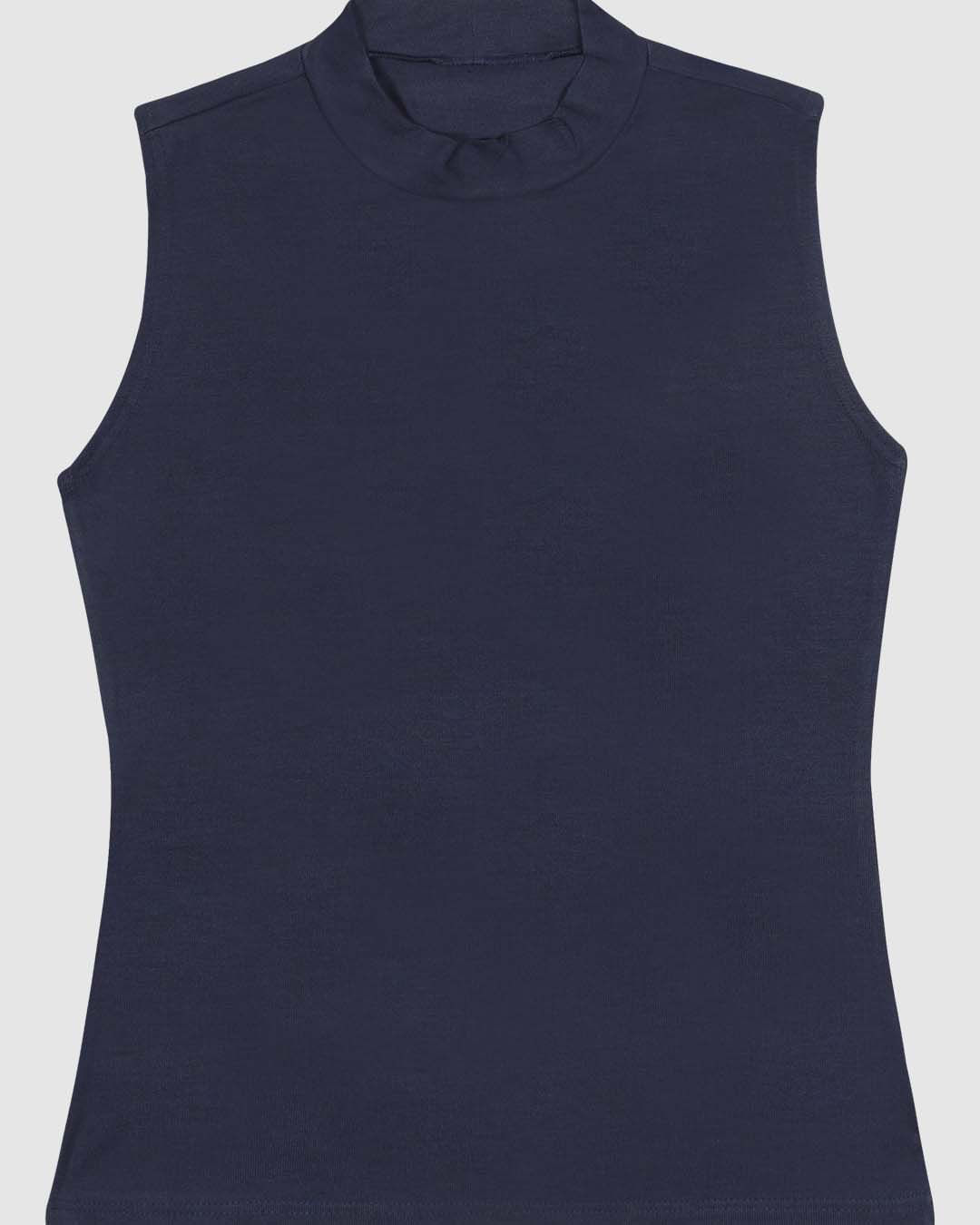 Regata Justa Feminina Gola Alta Em Malha Viscose - Imagem 5