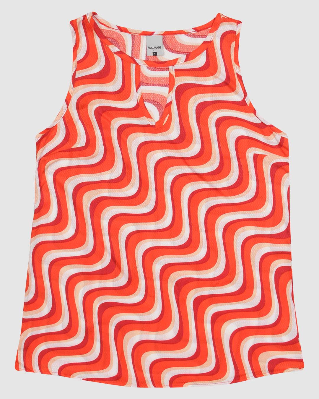 Regata Feminina Estampada Detalhe Fenda Decote Em Viscose - Imagem 10