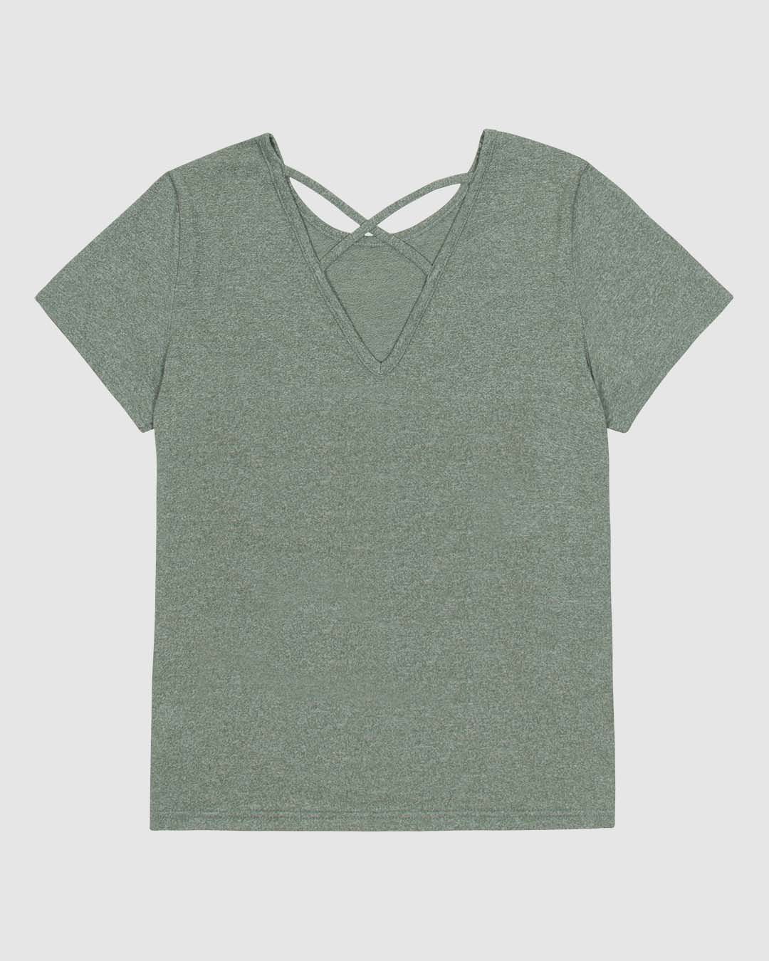 Camiseta Feminina Estampa Frontal Abertura Costas Em Malha Moulinê - Imagem 20