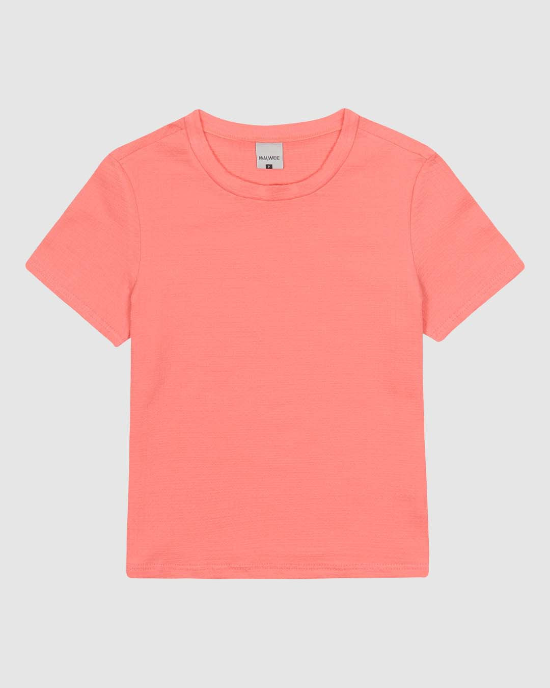 Blusa Cropped Feminina Decote Redondo Manga Curta Em Malha Texturizada - Imagem 25