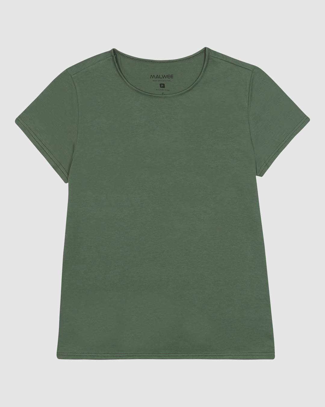 Blusa Básica Feminina Decote Redondo Manga Curta Em Malha Algodão Pima - Imagem 12