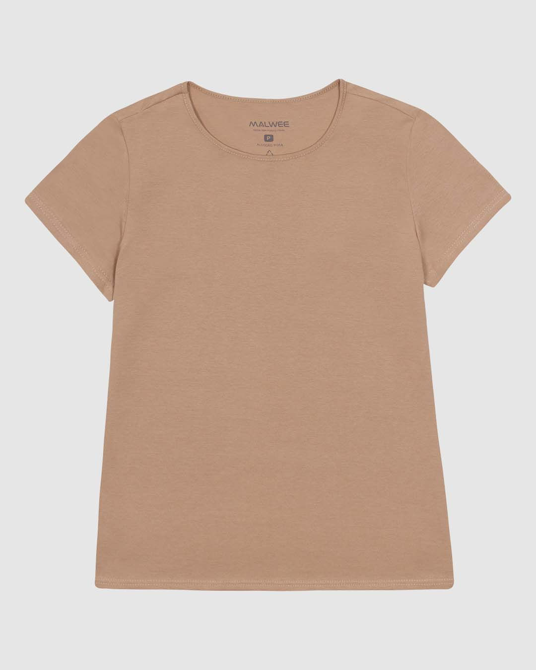 Blusa Básica Feminina Decote Redondo Manga Curta Em Malha Algodão Pima - Imagem 12