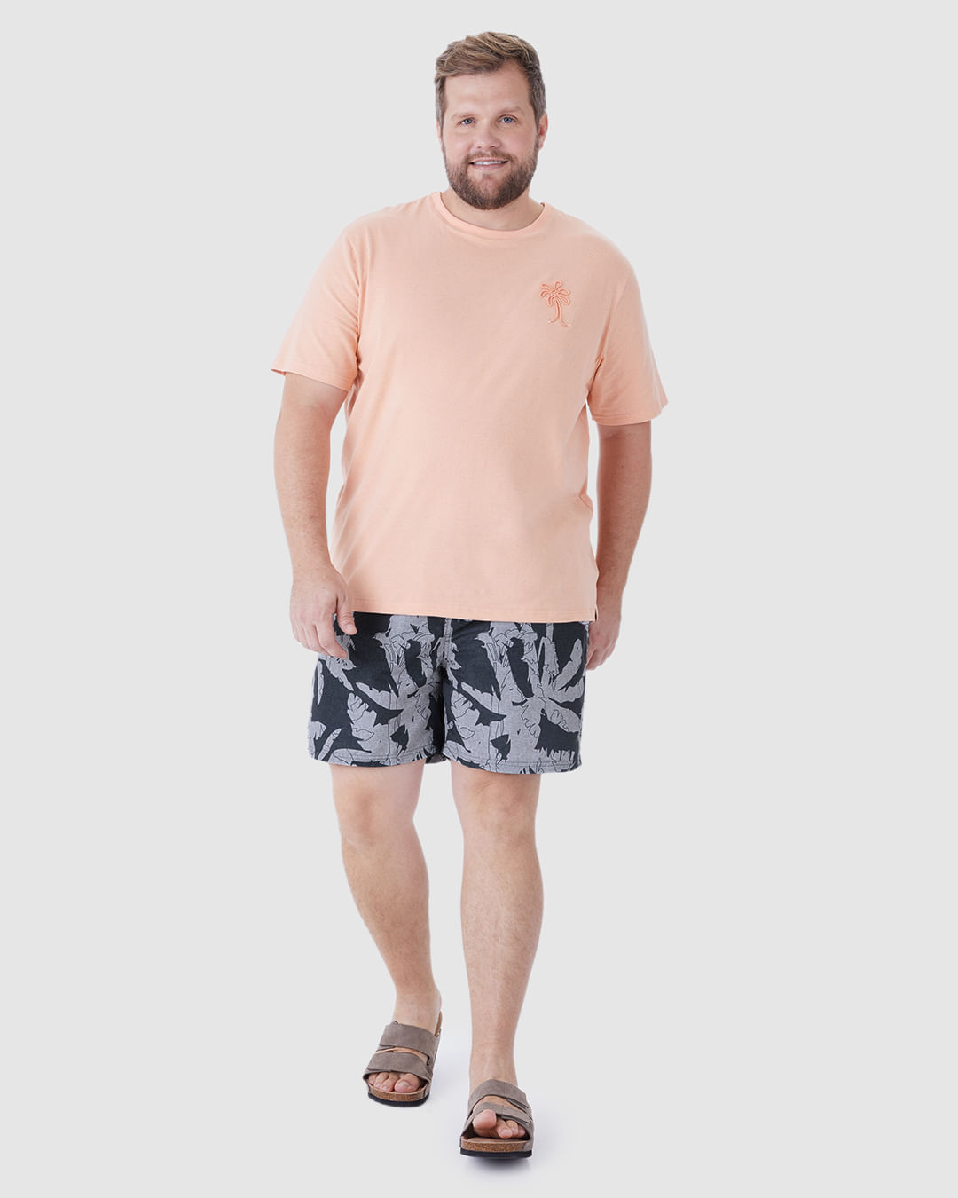 Shorts Masculino Plus Size Cós com Cadarço Funcional em Tafetá