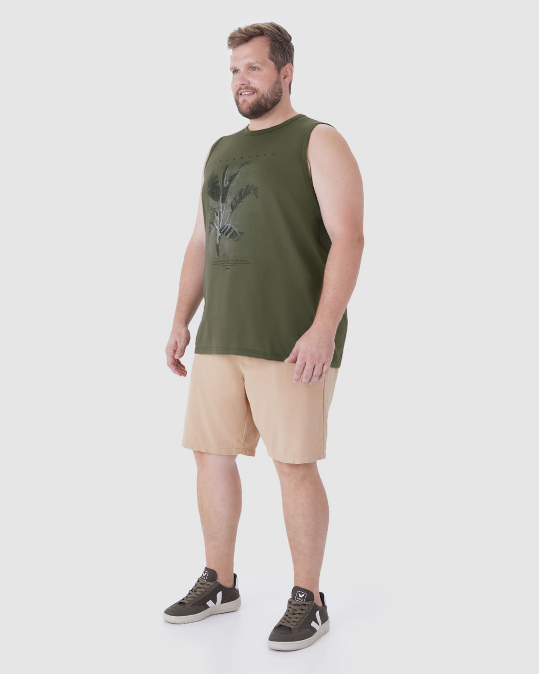 Regata Masculina Plus Size Estampa Reconnect Em Algodão - Imagem 7