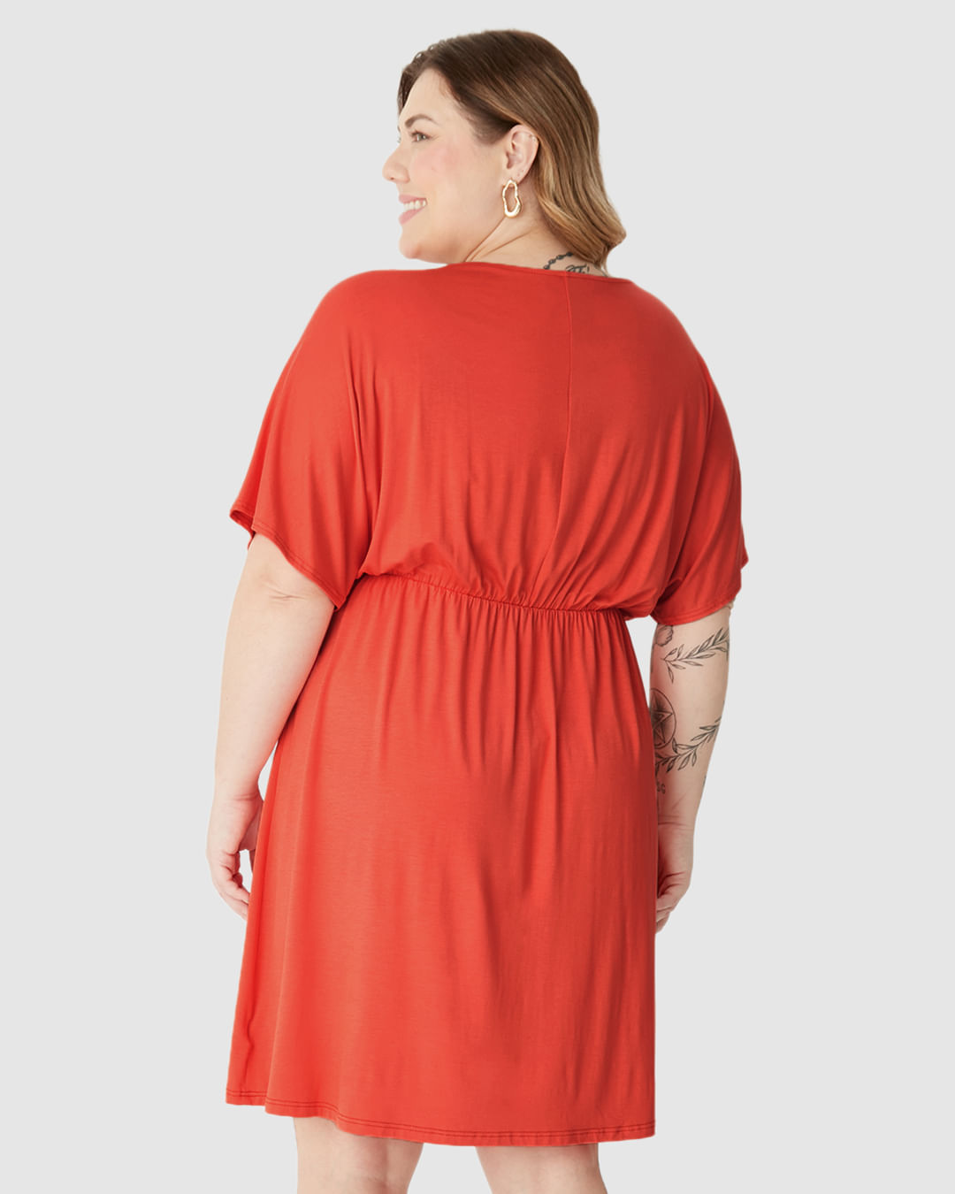 Vestido Feminino Plus Size Cadarço E Amarração Frontal Em Viscose Stretch - Imagem 15