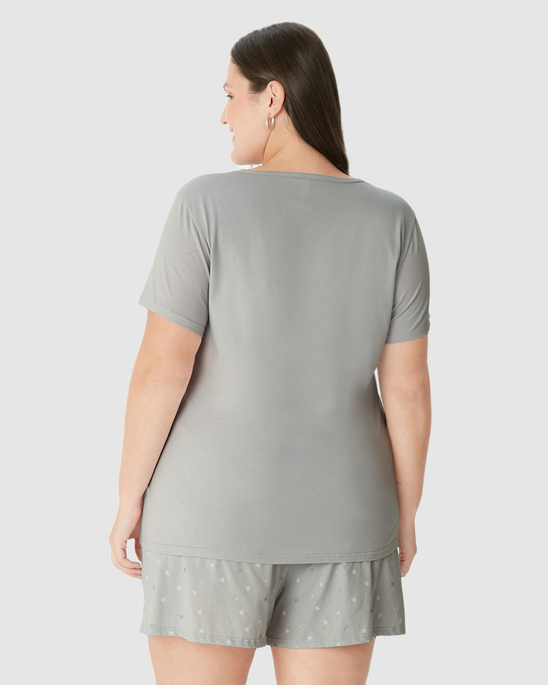 Pijama Curto Feminino Plus Size Coisas Boas Estão Por Vir Em Algodão - Imagem 15