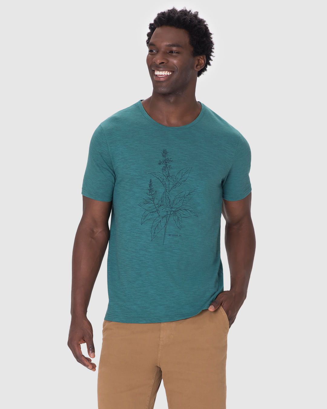 Camiseta Masculina Manga Curta Estampa Frontal Em Malha Flamê - Imagem 21