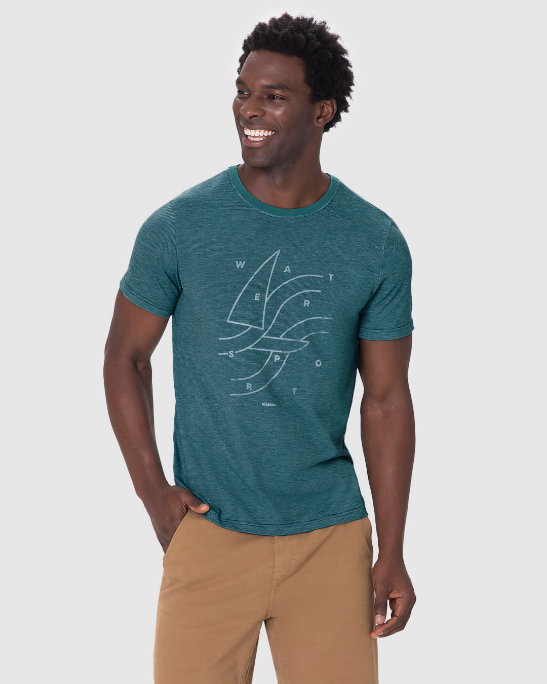 Camiseta Masculina Slim Water Sport Em Malha Fio A Fio - Imagem 6