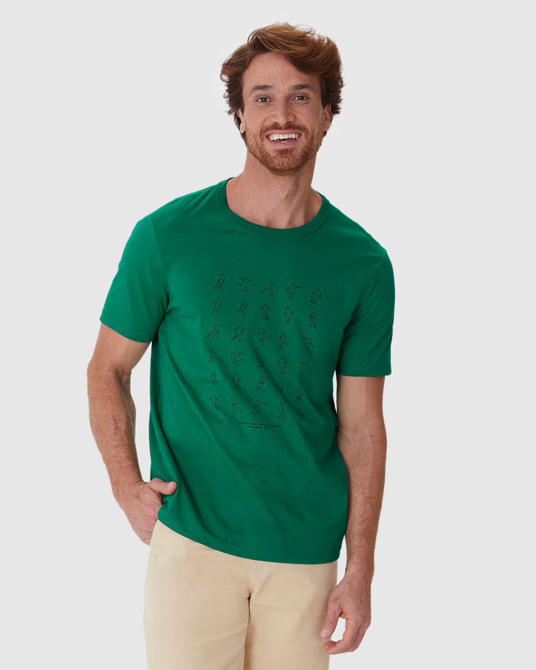 Camiseta Masculina Regular Estampada Em Algodão - Imagem 11