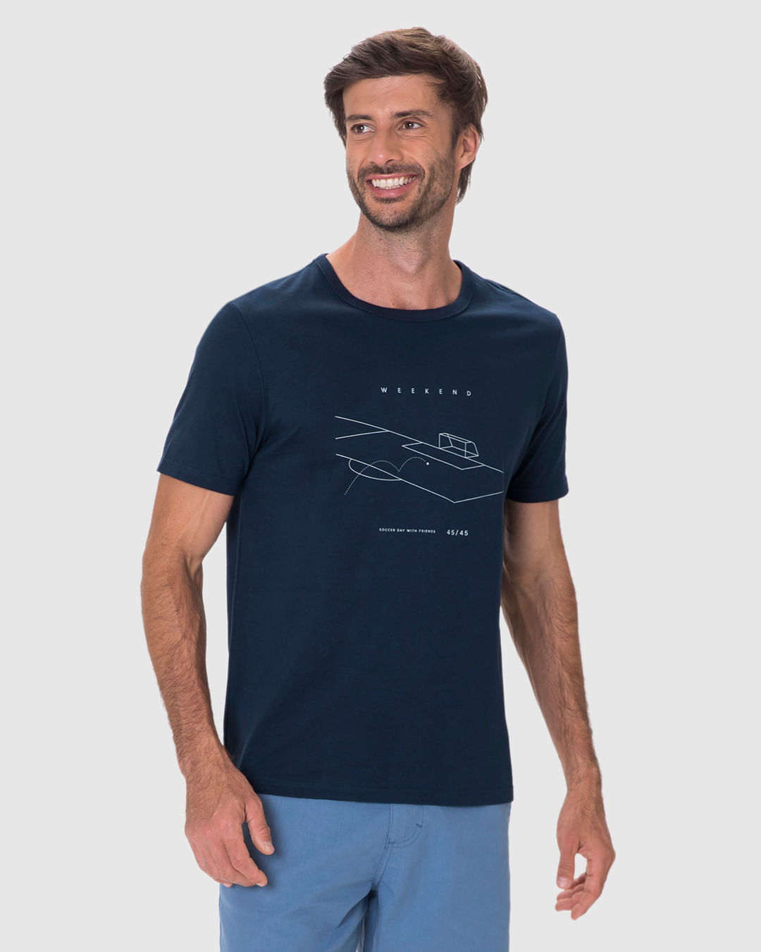 Camiseta Masculina Regular Estampada Em Algodão - Imagem 21