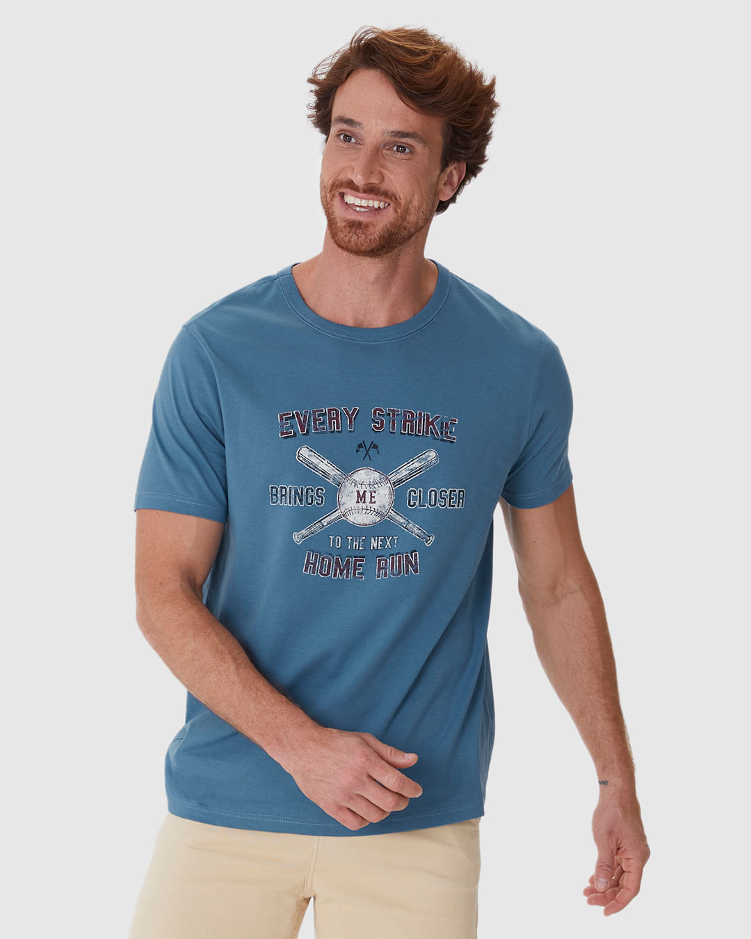 Camiseta Masculina Regular Estampada Em Algodão - Imagem 11