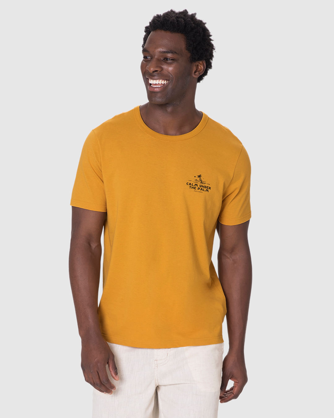 Camiseta Masculina Calm Under The Palm Em Algodão