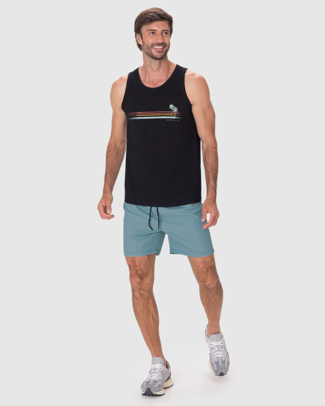 Shorts Masculino Slim Cadarço Funcional em Poliamida