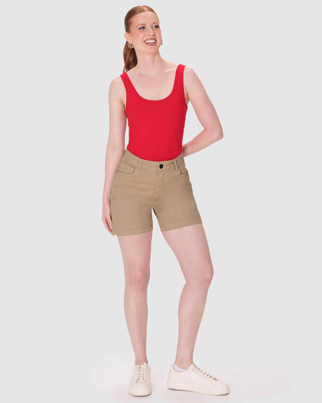 Bermuda Feminina Comfort Cintura Média Em Sarja Com Elastano - Imagem 31