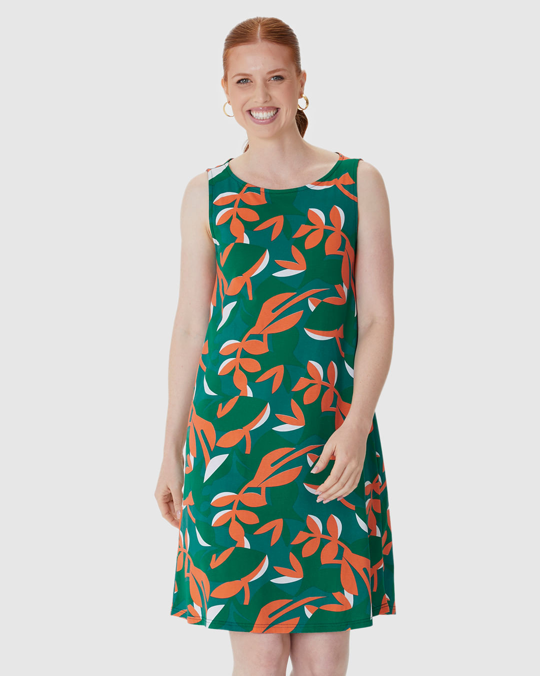 Vestido Feminino Regata Estampado Em Algodão