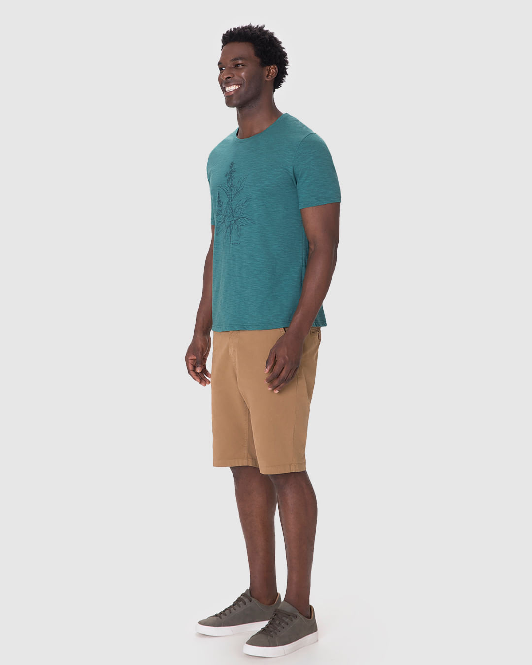 Camiseta Masculina Manga Curta Estampa Frontal Em Malha Flamê - Imagem 12