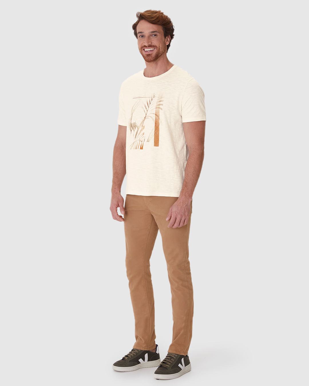 Camiseta Masculina Manga Curta Estampa Frontal Em Malha Flamê - Imagem 7