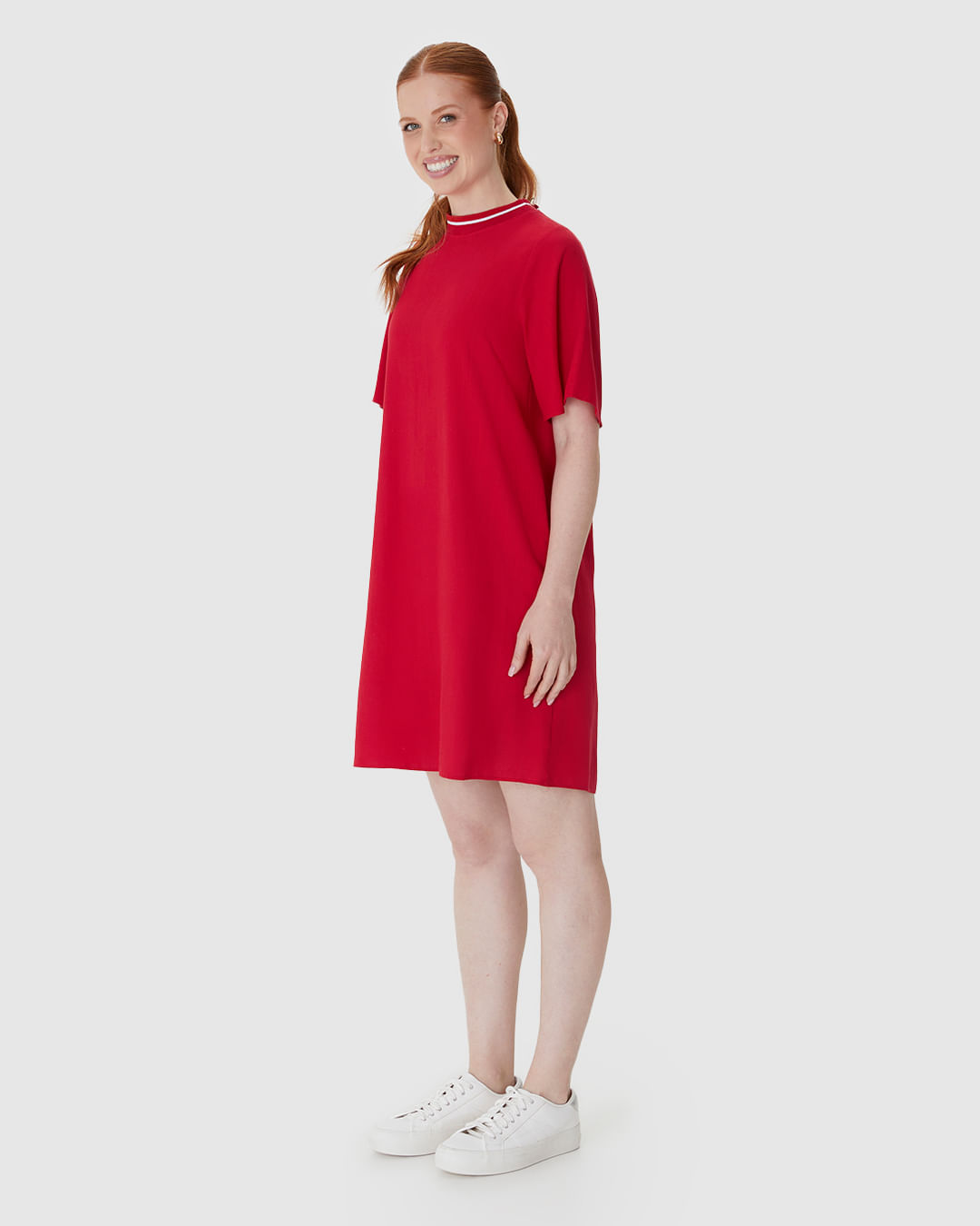 Vestido Amplo Feminino Decote Retilínea Em Viscolinho Texturizado - Imagem 17