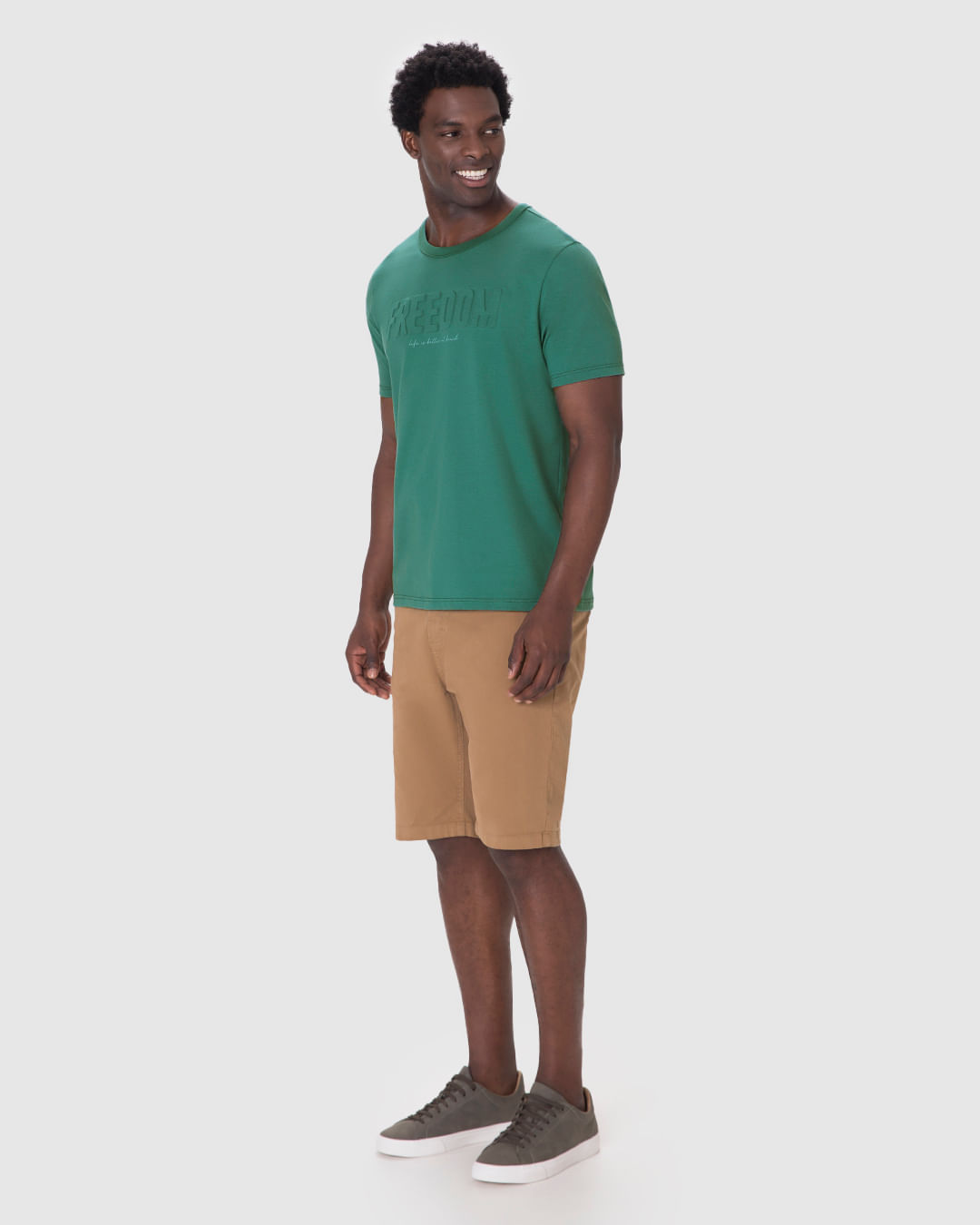 Camiseta Masculina Estampa Alto Relevo Freedom Em Algodão - Imagem 12