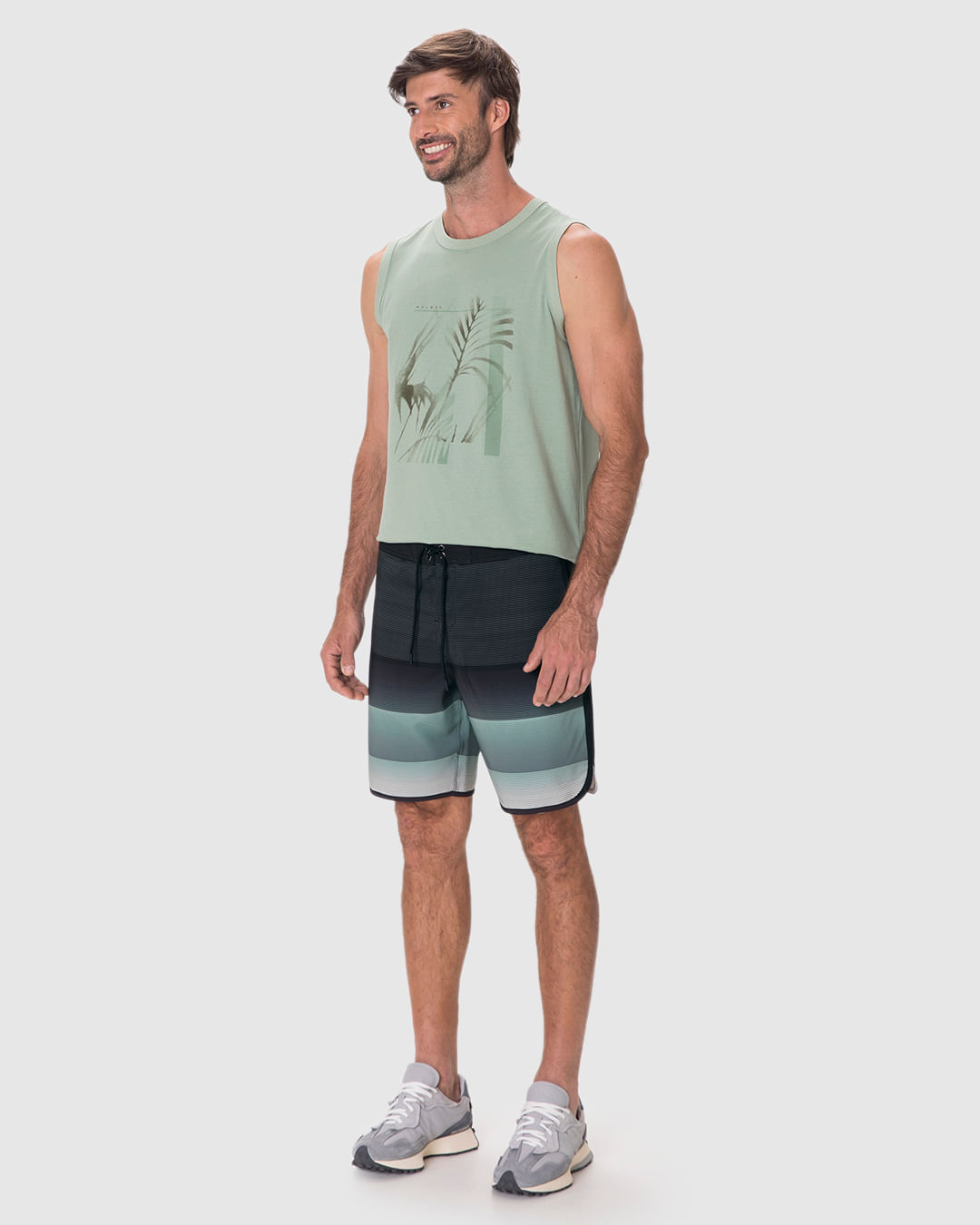Bermuda Masculina Tradicional Cadarço Frontal Em Microfibra Com Elastano - Imagem 22