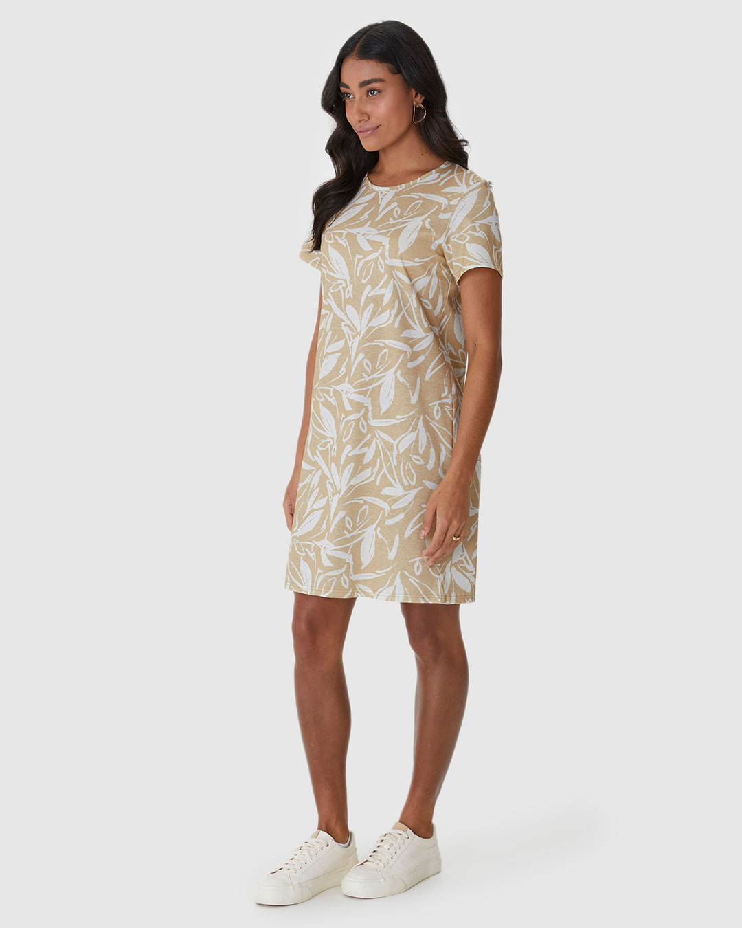 Vestido Feminino Estampado Com Decote Redondo Em Algodão - Imagem 7