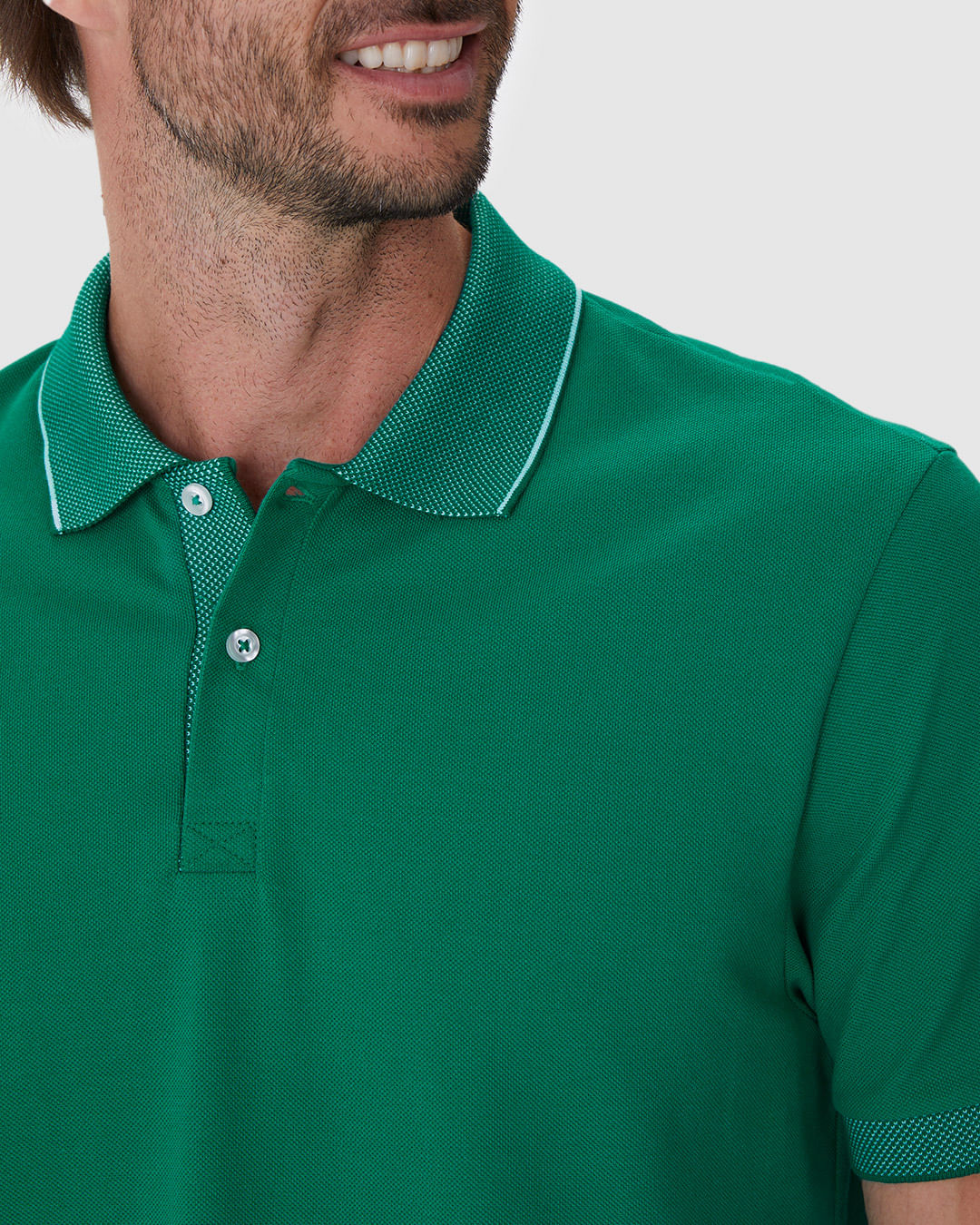 Camisa Polo Masculina Regular Detalhes Retilínea Em Piquet Premium - Imagem 27