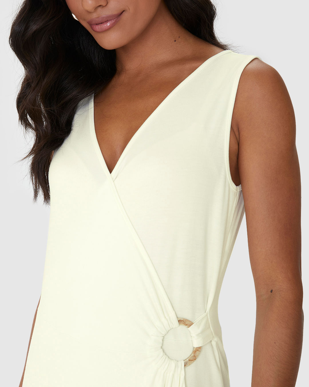 Vestido Midi Feminino Transpassado Detalhe Com Argola Em Viscose Stretch - Imagem 27