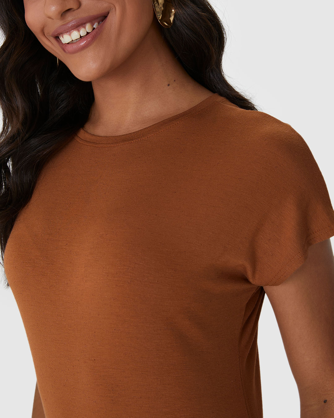 Vestido Midi Feminino Fenda Lateral Em Malha Viscolinho Stretch - Imagem 15