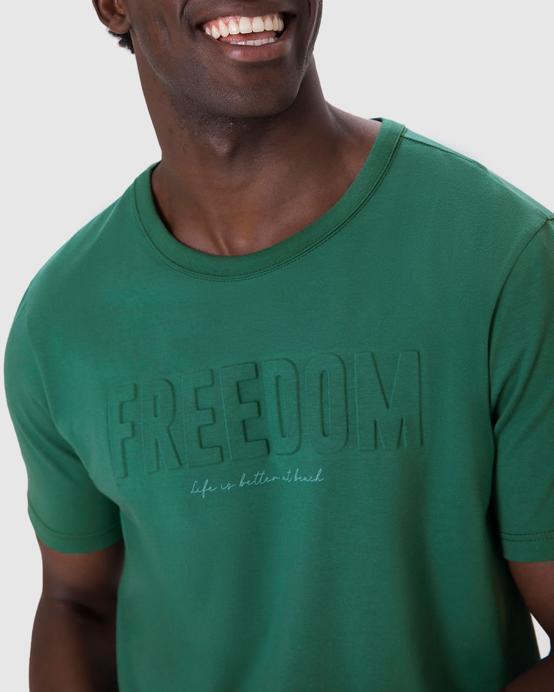 Camiseta Masculina Estampa Alto Relevo Freedom Em Algodão - Imagem 23