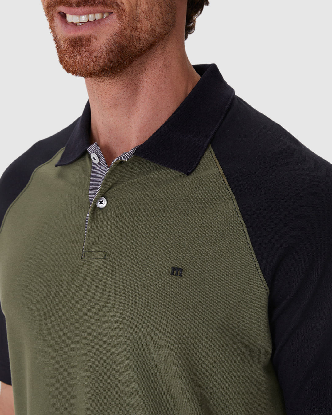 Camisa Polo Masculina Regular Bicolor Em Piquet Stretch - Imagem 8